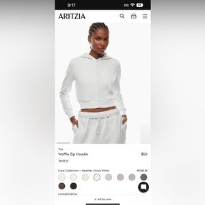 Aritzia Waffle Zip Up
